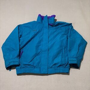 Columbia Bugaboo Jacket Womens Large Teal Blue Purple Vintage Style Gorpcore